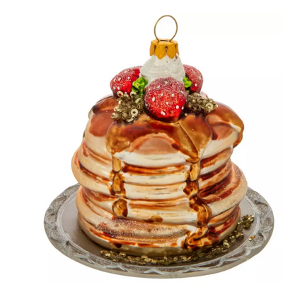 Robert Stanley Pancake Stack Glass Christmas Ornament New with Tag