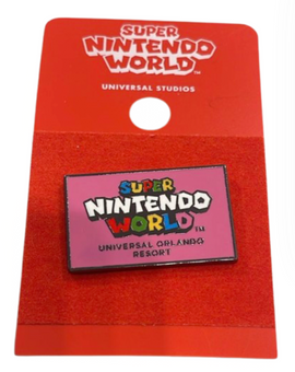 Universal Studios Super Nintendo World Resort Pink Logo Pin New With Tag