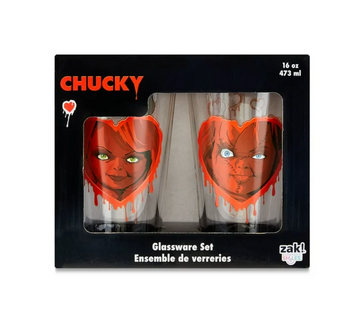 Zak Valentine 2024 Chucky and Bride 2Pk Glassware Set New with Box