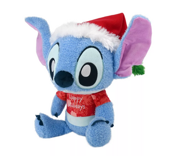 Disney Baby Stitch Happy Holiday Plush with Santa Hat New with Tag