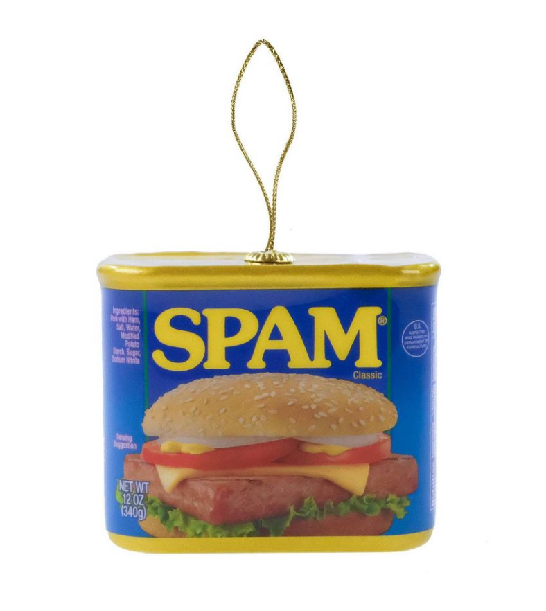 SPAM Decoupage Christmas Tree Ornament New With Tag