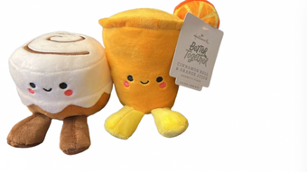 Better Together Cinnamon Roll and Orange Juice Magnetic Plush New With Tag