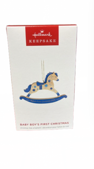 Hallmark 2024 Keepsake Baby Boy's First Christmas Rocking Horse Ornament New