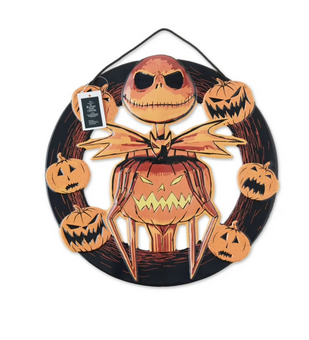 Halloween Jack Skellington with Pumpkin Metal Wreath Decor New with Tag