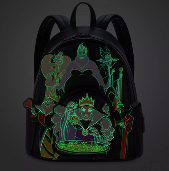 Disney Parks Villains Glow-in-the-Dark Loungefly Mini Backpack New With Tag