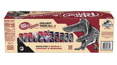 Dr Pepper Cream Soda Spinosaurus Jurassic World Rebirth 12 pk 12 fl oz Cans