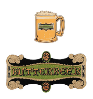 Universal Studios Wizarding Harry Potter Butterbeer Patch and Pin Set New