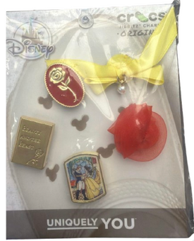Disney Parks Beauty & The Beast Jibbitz Charm Set Crocs New W Tag