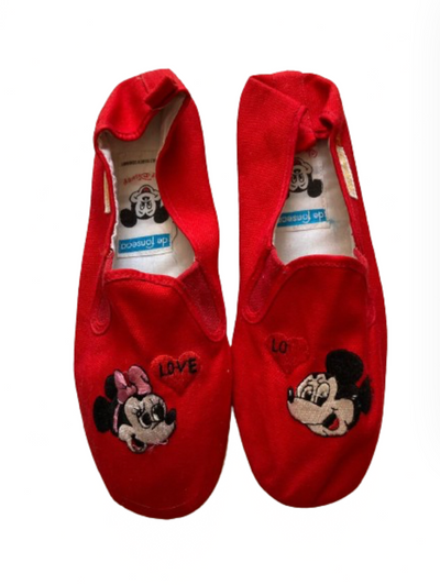 Disney Red Mickey Minnie Love De Fonseca Italy Espadrilles Flat Shoes Size 9 New