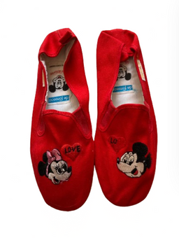 Disney Red Mickey Minnie Love De Fonseca Italy Espadrilles Flat Shoes Size 7 New