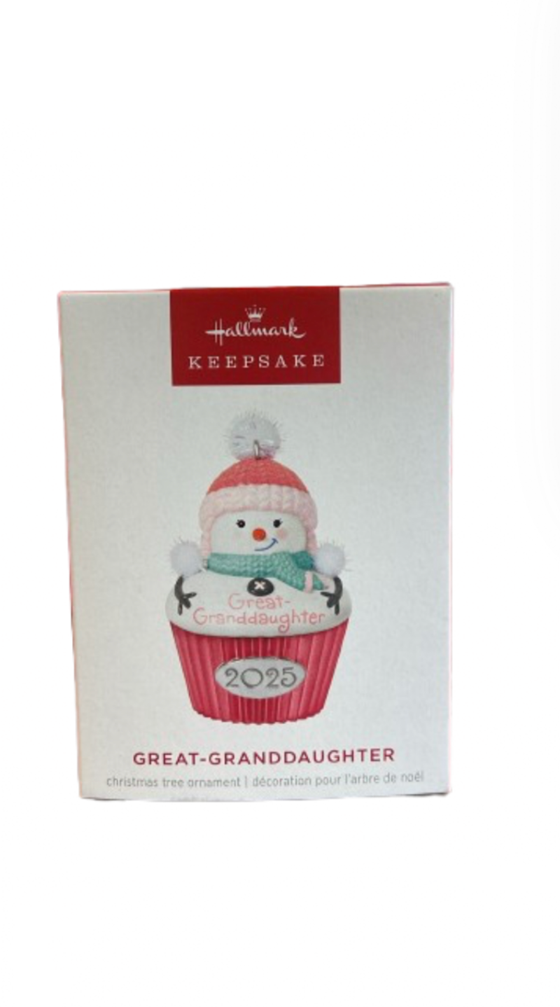 Hallmark 2025 Keepsake Great-Granddaughter Cupcake Christmas Ornament New w Box