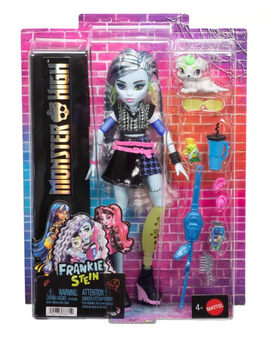 Monster High Frankie Stein Fashion Doll Black Pleather Skirt Pet Watzie Toy New