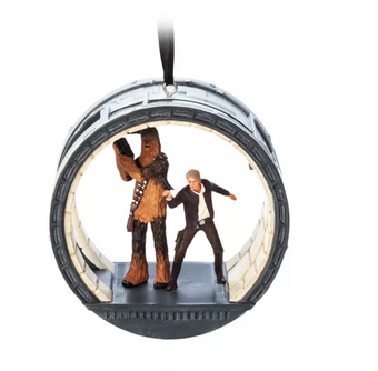 Disney Parks Han Solo and Chewbacca Sketchbook Christmas Ornament New With Tag
