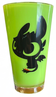Universal Studios How to Train Your Dragon Toothless Green Glass Cup New W Tag