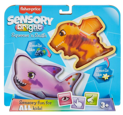 Fisher-Price Sensory Bright Shark Dragon Squeeze Animals Toy New