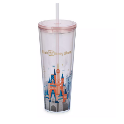 Disney Walt Disney World Cinderella Castle Starbucks Tumbler with Straw New