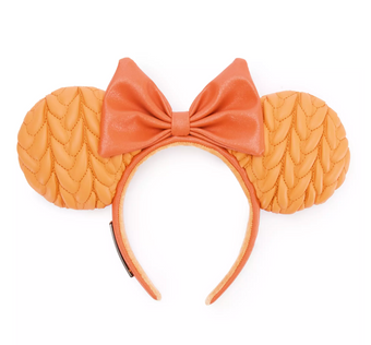 Disney Parks Minnie Mouse Orange Loungefly Ear Headband for Adults Pumpkin Spice