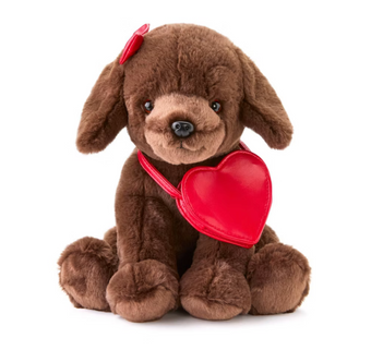 FAO Schwarz 12" Valentine Sparklers Plush Labrador with Purse Plush New with Tag