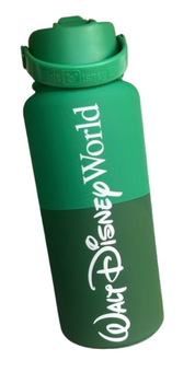 Disney Parks Walt Disney World Logo Mania Green Water Bottle New With Tag