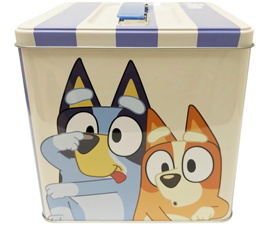Disney Cartoon Bluey and Bingo Tin Box Officially Licensed Stack Store Carry