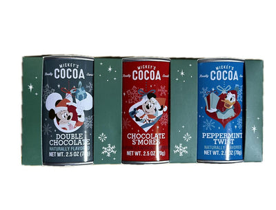 Disney Parks Mickey and Friends Holiday Cocoa Set of 3 Chocolate Peppermint New