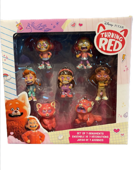 Disney Parks Pixar Turning Red Set of 7 Christmas Ornament New with Box
