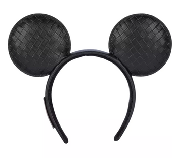 Disney Parks Minnie Mouse Faux Leather Loungefly Ear Headband Black New With Tag