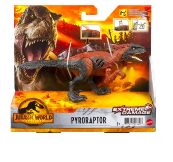Jurassic World Dominion Extreme Damage Pyroraptor Action Figure Toy New with Box