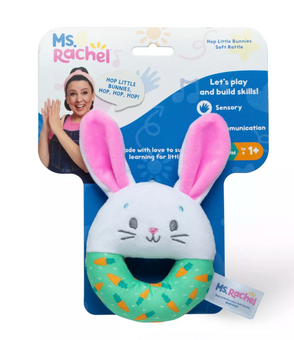 Ms. Rachel Hop Little Bunnies Soft Rattle New with Tag