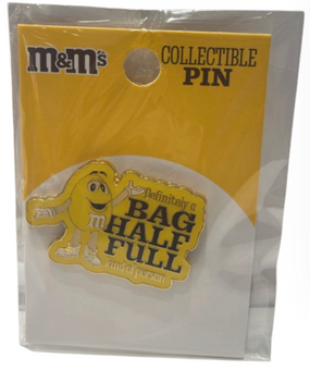 M&M's World Yellow Character Bag Half Full Collectible Pin New with Tag