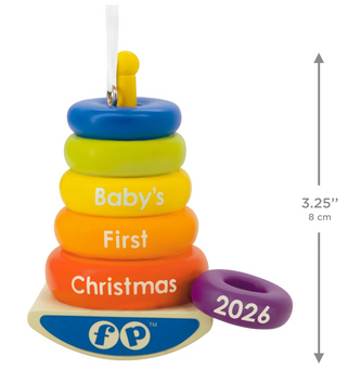 Hallmark Fisher Price Baby First Rock A Stack Christmas Ornament New with Box