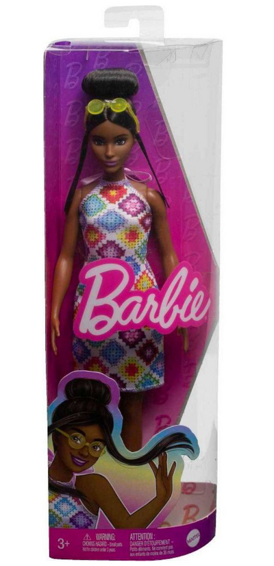 Barbie Fashionistas Doll #210 with Bun and Crochet Halter Dress New with Box