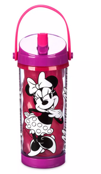 Disney Parks Minnie Mouse Color Changing Water Bottle with Straw New With Tag