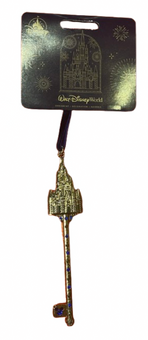 Disney Parks WDW Cinderella Castle Gold Key Christmas Ornament New With Tag