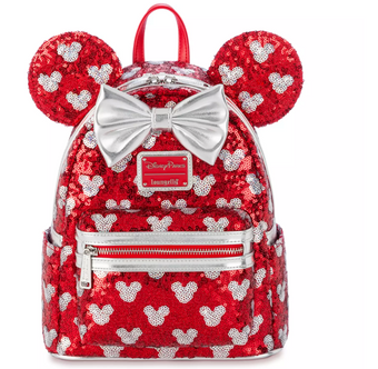 Disney Parks Minnie Mouse Sequined Loungefly Mini Backpack New With Tag