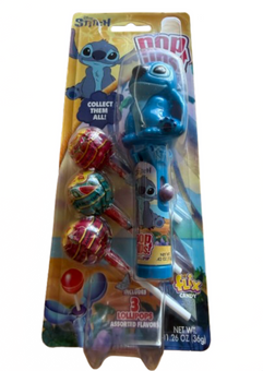 Disney Stitch Pop Ups! 3 Lollipops Assorted Flavors New with Card