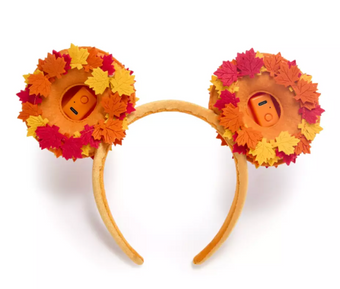 Disney Parks Mickey Mouse Light-Up Jack-o'-Lantern Wreath Ear Headband New W Tag