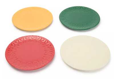 Disney Parks Mickey Mouse Icon Christmas Holiday Set Appetizer Plates New W Tag