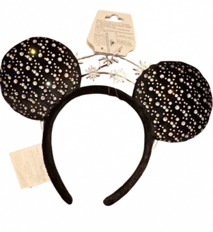 Disney Parks Black Star Sparkle Rhinestone Minnie Ears Headband New With Tag
