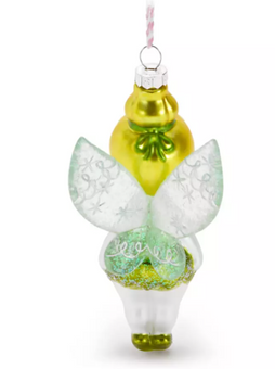 Disney Parks Tinker Bell Peter Pan Glass Christmas Ornament New With Tag