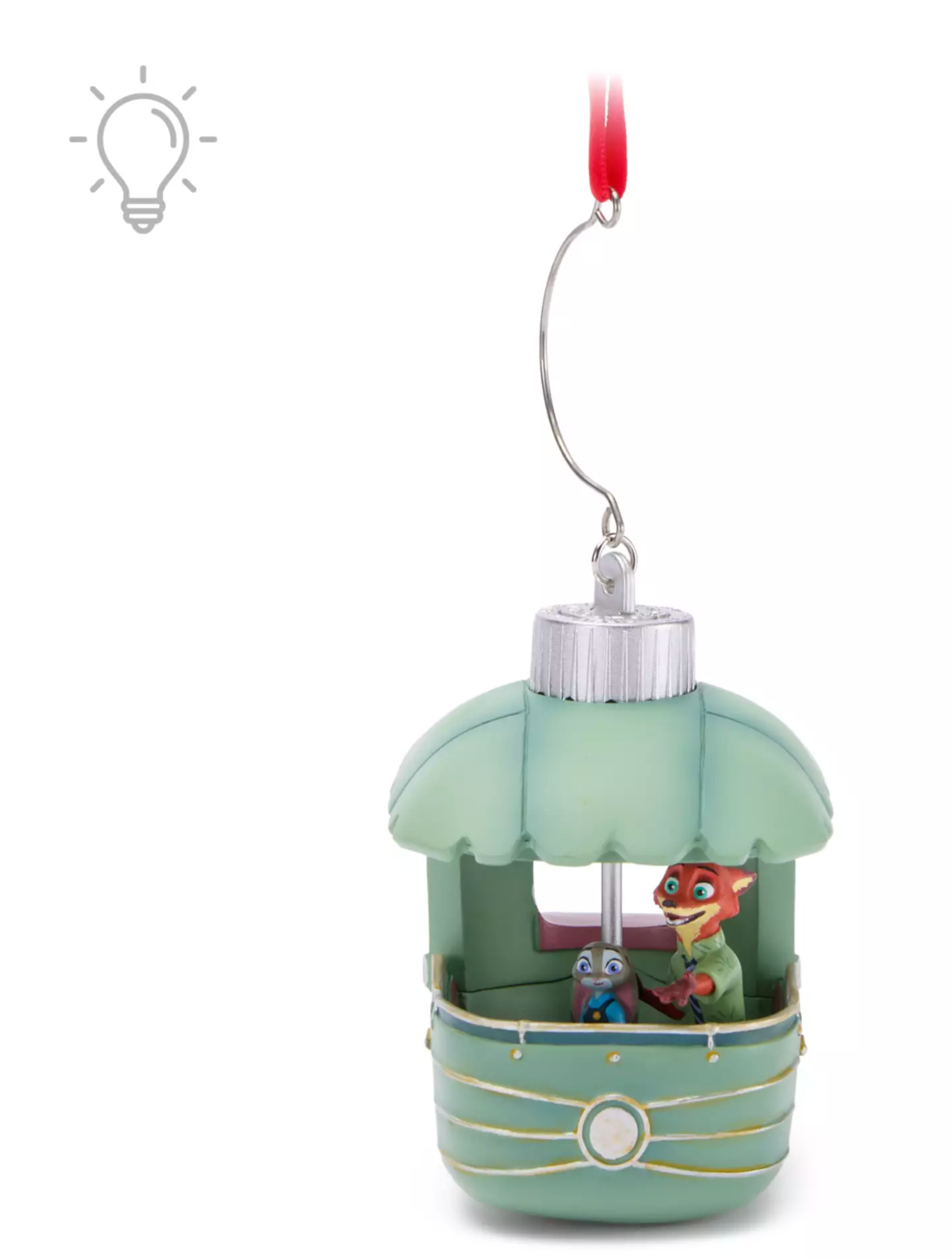 Disney Parks Zootopia Nick and Judy Gondola Light Up Christmas Ornament New