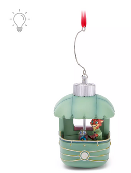 Disney Parks Zootopia Nick and Judy Gondola Light Up Christmas Ornament New