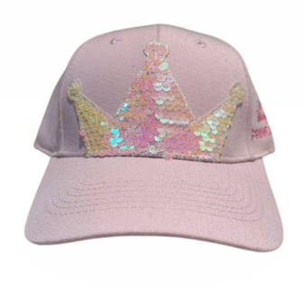 Disney Parks Youth Baseball Cap - Princess Crown Sequin - Pink New With Tag