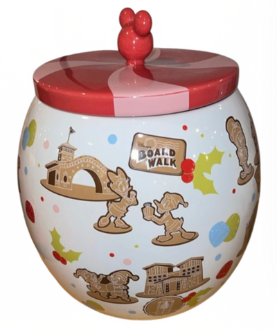 Disney Parks Mickey Mouse Friends Gingerbread Broadwalk Cookie Jar New With Tag