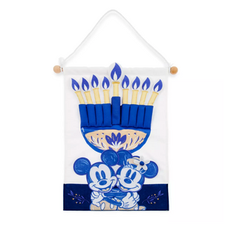 Disney Parks Mickey and Minnie Hanukkah Fabric Wall Hanging New with Tag