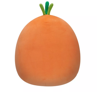 Squishmallows 12" Caroleena Orange Carrot w Green Top and Flower Pin Plush New