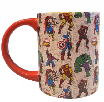 Disney Parks Marvel Superhero Comics Red Handle Coffee Mug New With Tag