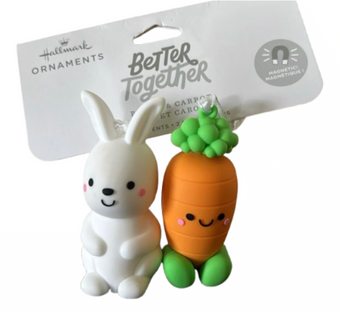 Hallmark Easter Better Together Bunny and Carrot Magnetic Ornament New with Card