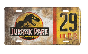 Universal Studios Jurassic Park T-Rex 30th Distressed License Plate New with Tag