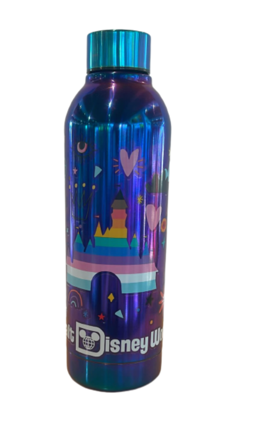Disney Walt Disney World Cinderella Castle Water Bottle Pride Collection New